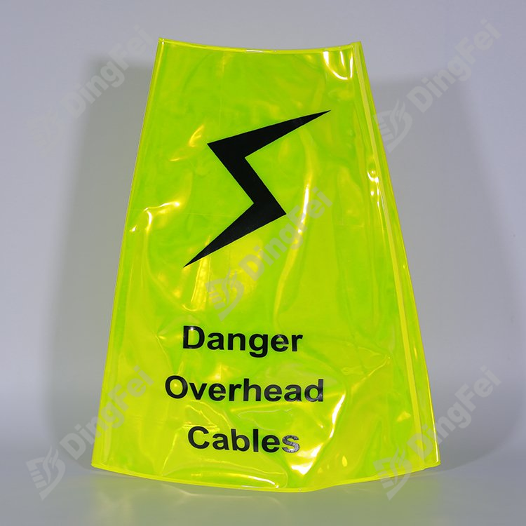 Danger Overhead Cables Traffic Cone Sleeve - 